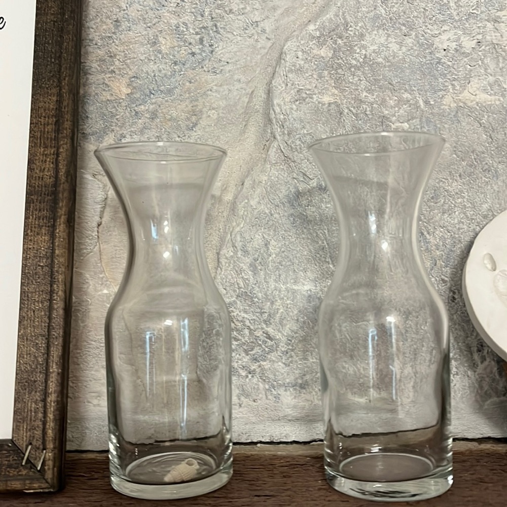 Fluted glass vases